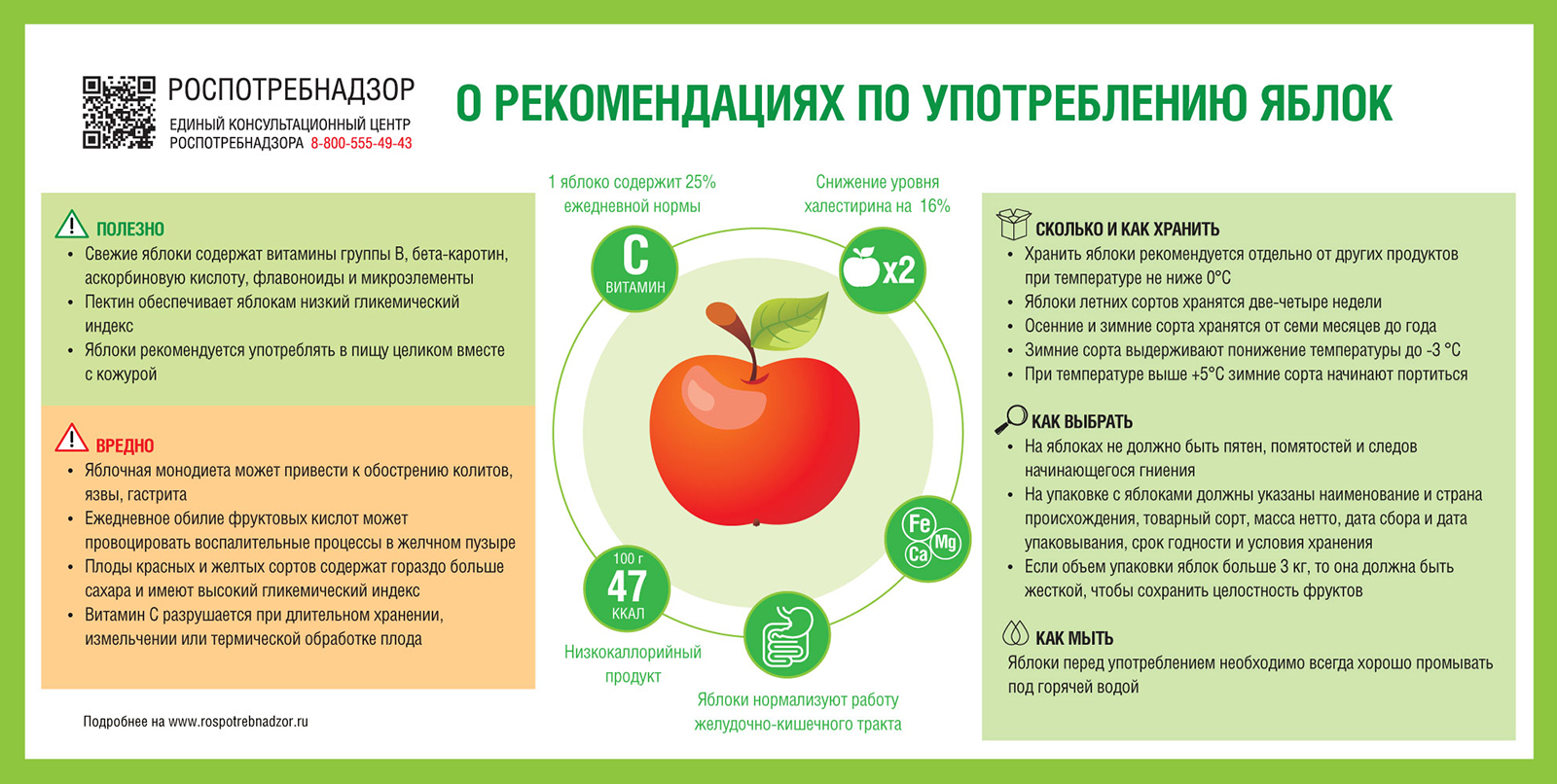 О рекомендация по употреблению яблок